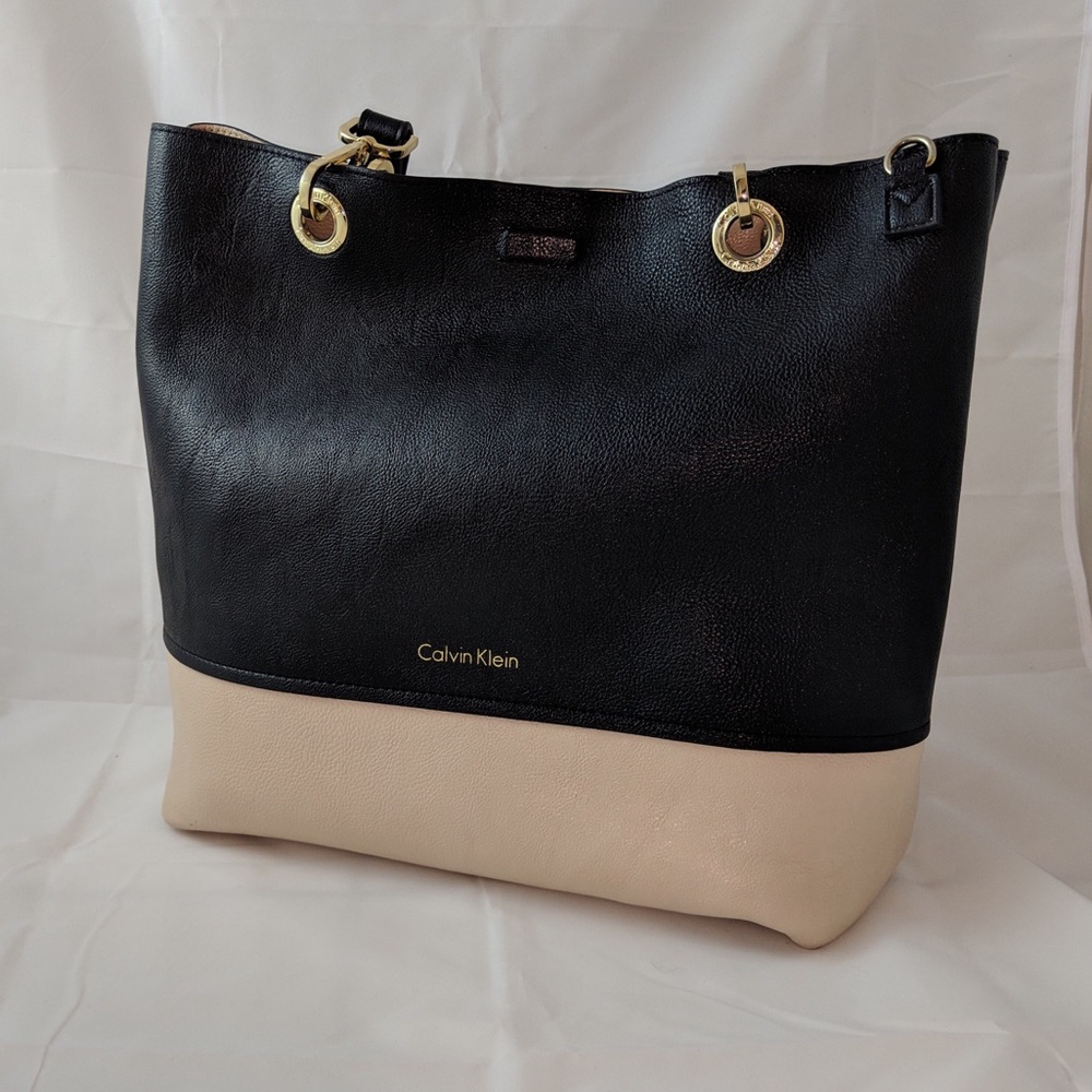 Black and cream reversible Calvin Klein tote
